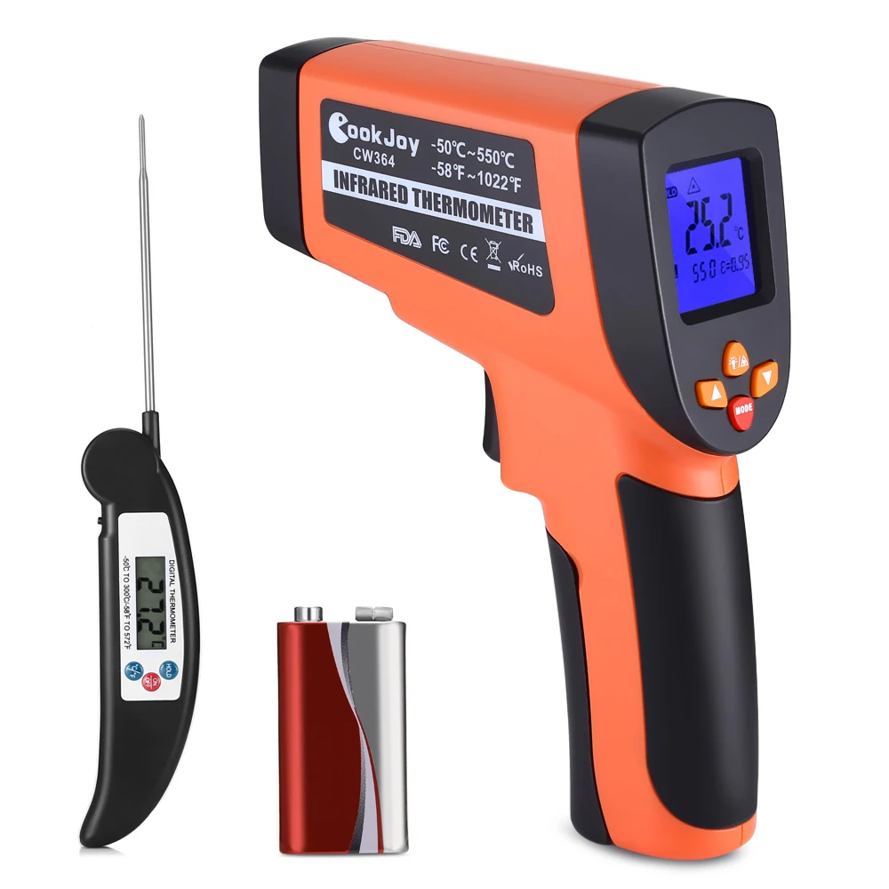 

CW364 Non-Contact Infrared Thermometer With Food Digital Thermograph Portable Termometro Industrial Family Dual Use Pyrometer