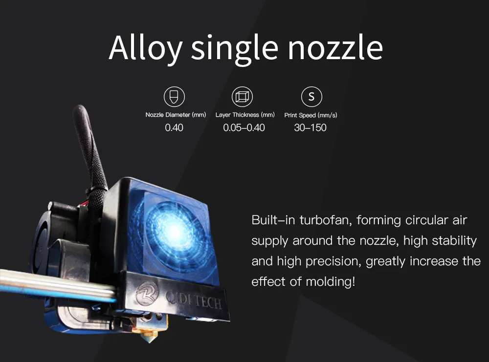 Bedpla e Abs Qidi Tech Impressora 3.5 Polegada Touchscreen Calor 3d X-one2 4 Qidi tech 3d impressora X one2 3.5