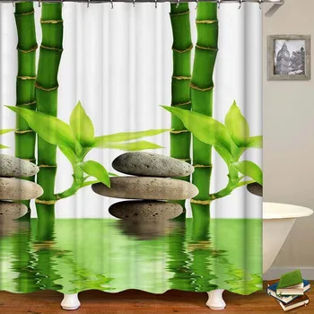 

3D Number Print Waterproof Shower Curtain Polyester Fabric Bath Curtain Home Bathroom Curtains with 12 Hooks Shower Curtains