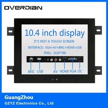 

10.4" VGA/HDMI/BNC/AV/USB Interface Non-Touch Industrial LCD Monitor/Display 1024*768 Metal Shell Hanger Card Installation 4:3