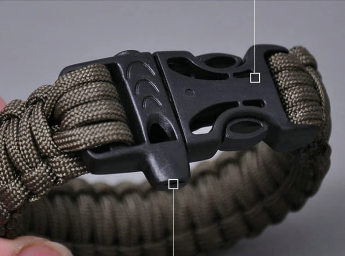 Camping Hiking Survival Parachute Cord Bracelet Men Rope Whistle Buckle Emergency Kit Wristbands Men Jewelry