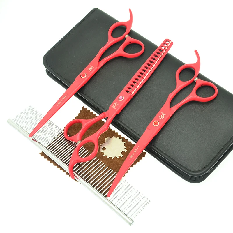 

Meisha 7.0" Grooming Scissors for Pets Japan 440C Dog Straight Curved Hair Cutting Shears Thinning Clipper Dog Suppliers HB0144