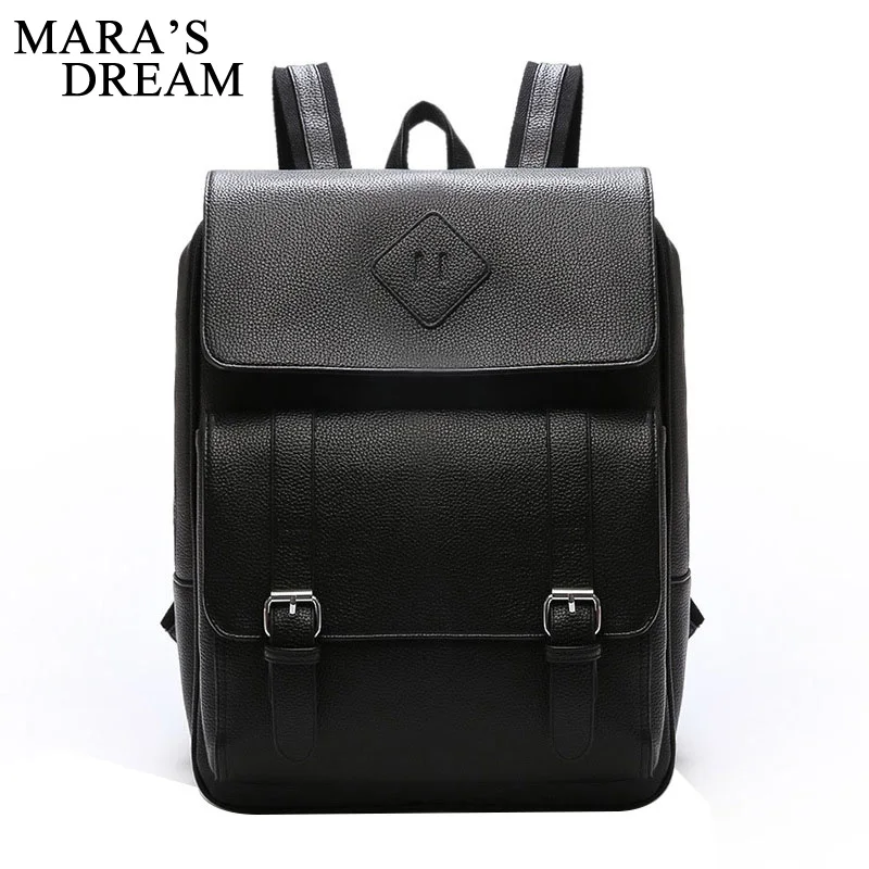 Mara's Dream Brand Backpacks Simple Large Capacity Men PU Leather