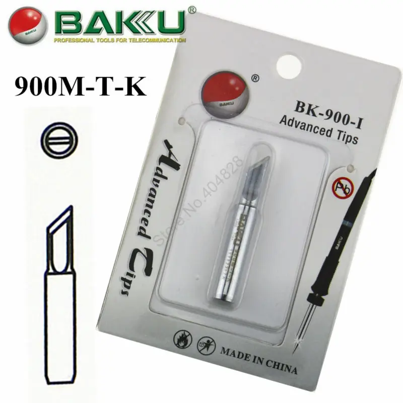 

900M-T-K 900M-T-B 900M-T-1C 900M-T-I 900M-T-D 900M-T-S Original BAKU Soldering Station Tips. All Silver Color