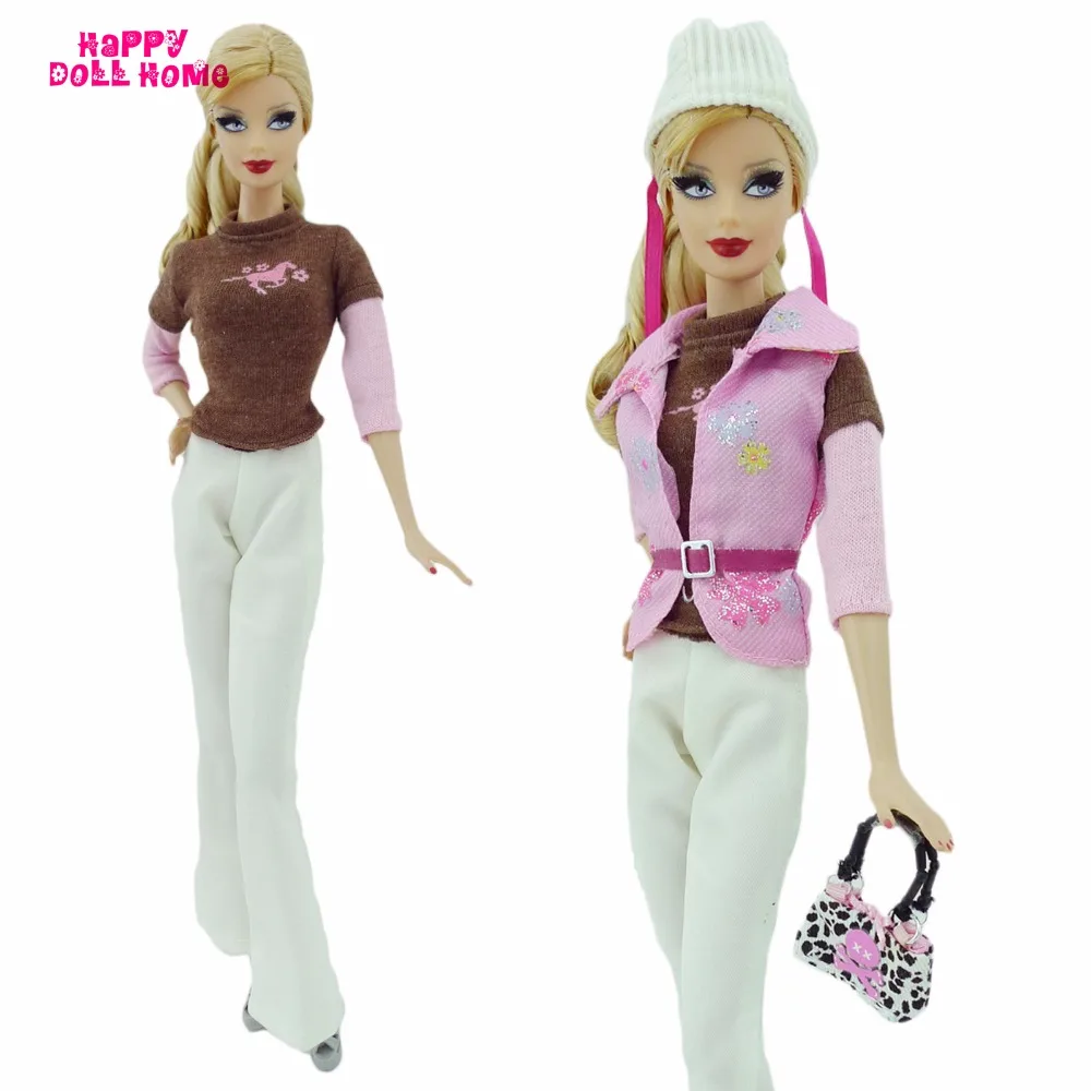 Осенне-зимний модный наряд рубашка с длинными рукавами жилет брюки пояс Кепка