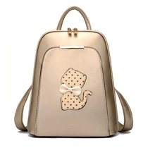 SMINICA Fashion cute cat backpack women 2017 black High Quality back pack brand school bags for