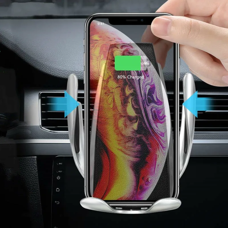 Hot 10W Automatic Wireless Car Charger Fast Charging Mount Bracket for IPhone XS XR X 8 Samsung S10 S9 S8 Air Vent Phone Holder