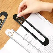 Высококачественная выдолбленная стальная Закладка линейка Ручка Зажим для бумаги канцелярские принадлежности Школьные принадлежности для рисования