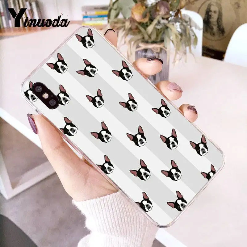 Прозрачный чехол для телефона Yinuoda Animal boston terrier dog iPhone 8 7 6 6S Plus X 5 5S SE XR XS XSMAX11 11pro