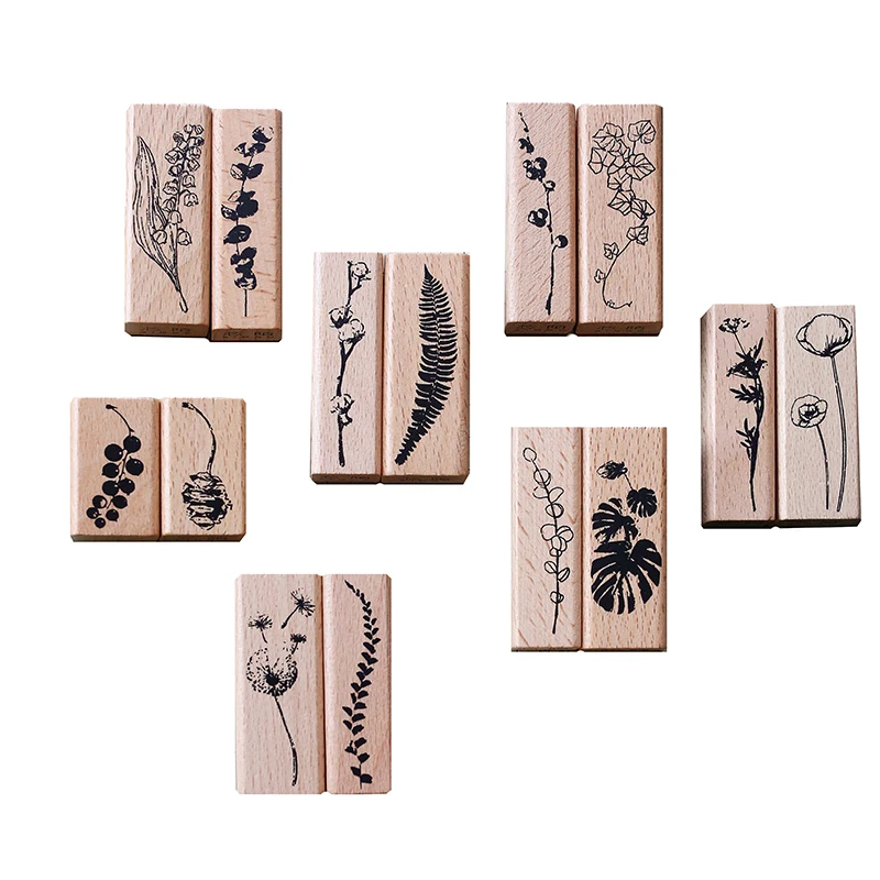 

Vintage Plant series wood stamp DIY craft wooden rubber stamps for scrapbooking stationery scrapbooking standard stamp
