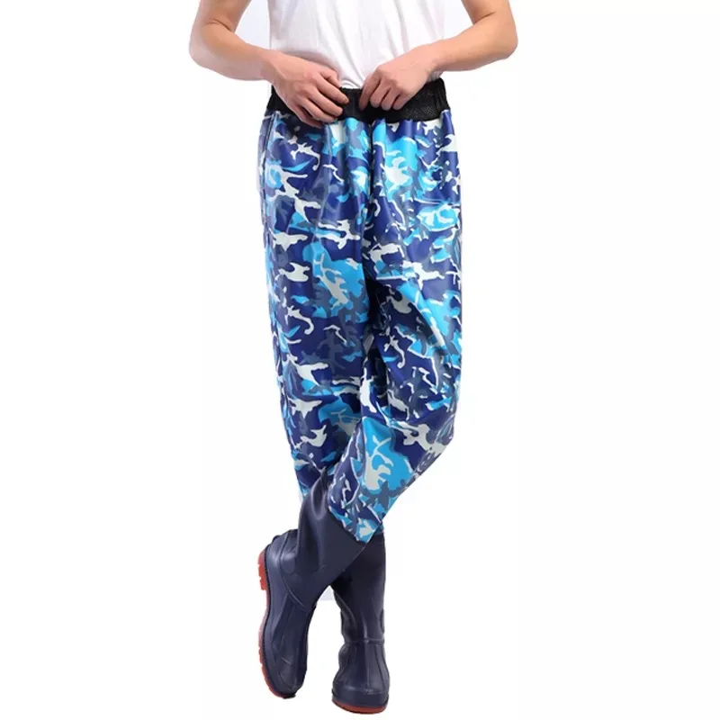 

Waterproof FishingTrousers Wader Fishing Waders Boots Breathable PVC Men Fishing Wader Camouflage Pants Suit With Boots
