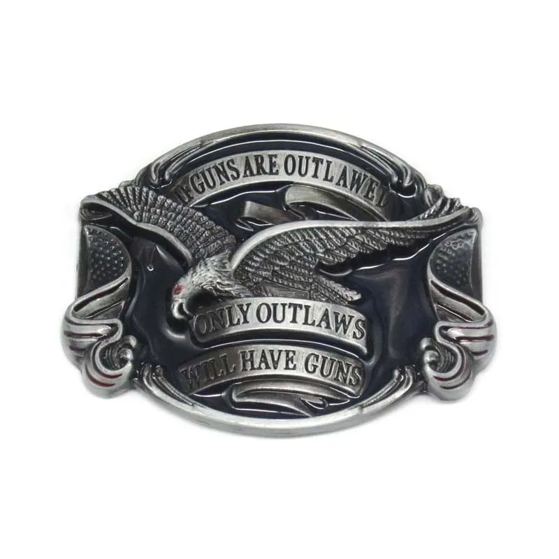 

America Flags Eagle If Guns Are Out Lawed Only Out Law Will Have Guns Belt Buckle