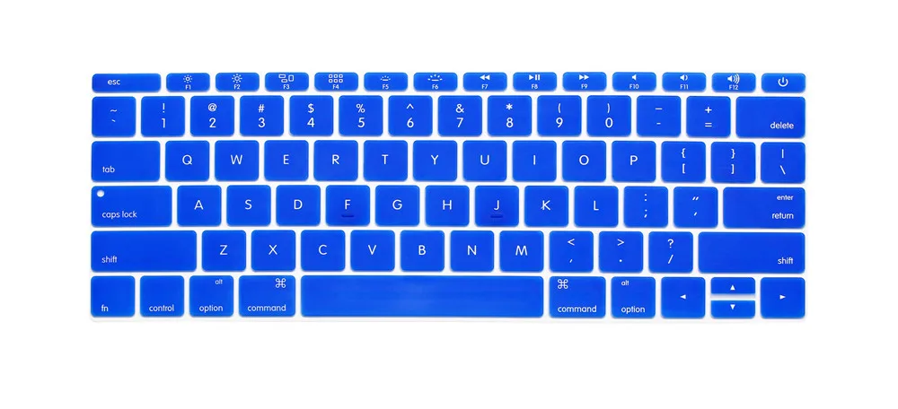 For Macbook Pro 13" A1708( Release No Touch Bar) for Macbook 12"A1534 Retina US English Keyboard Cover Protector Skin - Цвет: Blue