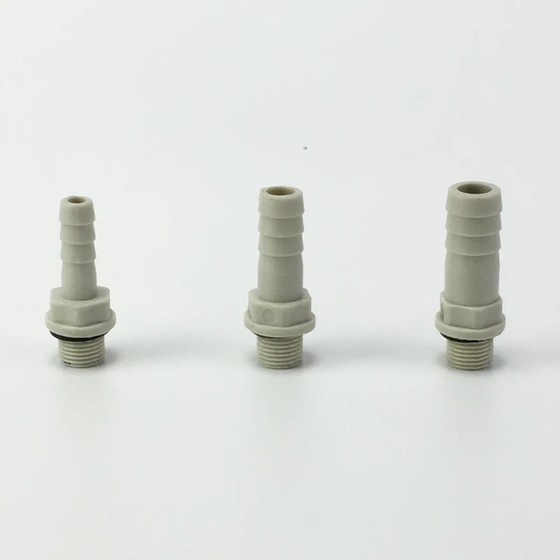 6Pcs 1/8" Thread To 6mm 8mm 10mm Plastic Barb Straight Flexible Hose