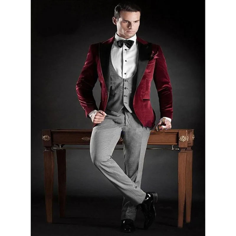 burgundy velour suit