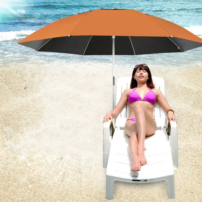 Black Vinyl Patio Umbrella Furniture Garden Umbrellas Aluminium Alloy Rod Folding Lightweight