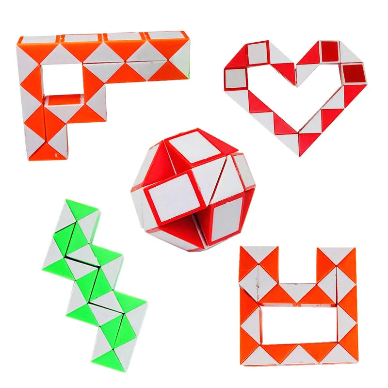 

1pcs Mini Magic Cubes Snake Funny Toy Ruler Magic Snake Twist Puzzle Hot Selling Random Color