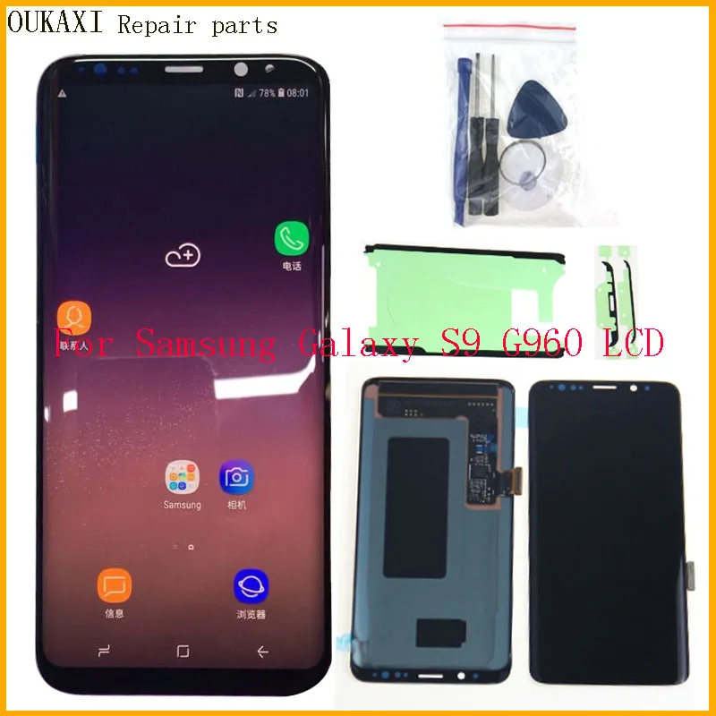 

AMOLED S9 LCD For Samsung Galaxy S9 G960F G9600 LCD Touch Screen Digitizer Repair parts with Defect OUKAXI Free Shipping