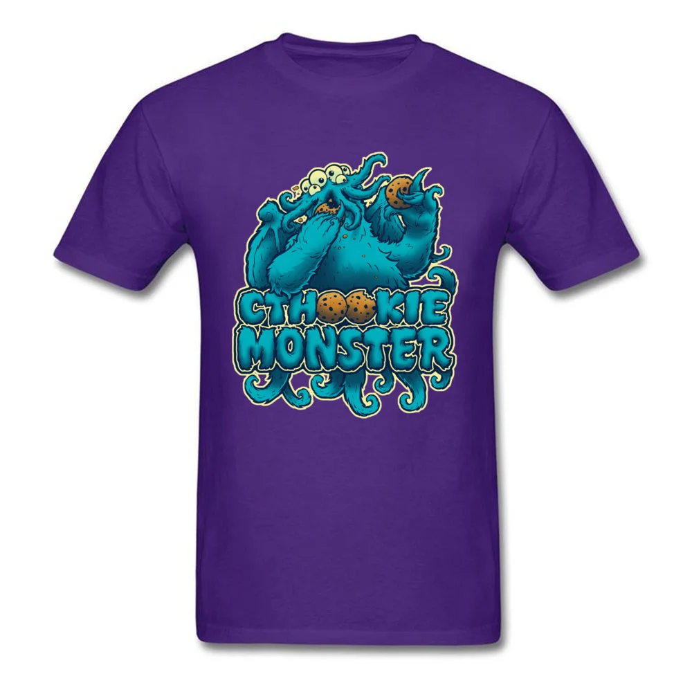 cthookie monster 5175 Tops Shirt Brand New Crewneck Printed On Short Sleeve Pure Cotton Men Top T-shirts Design Tee-Shirts cthookie monster 5175 purple
