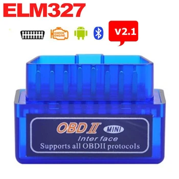 

2pcs Latest version super mini ELM327 Bluetooth OBD2 Scanner for Android Torque OBDII Car Diagnostic ELM 327 V2.1 Scan free ship