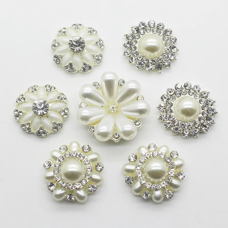 

YWXINXI Direct Sales 10pcs / Lot Multiple Sizes Gold Plating Acrylic Glass Rhinestone Button Handicraft Sewing Accessories