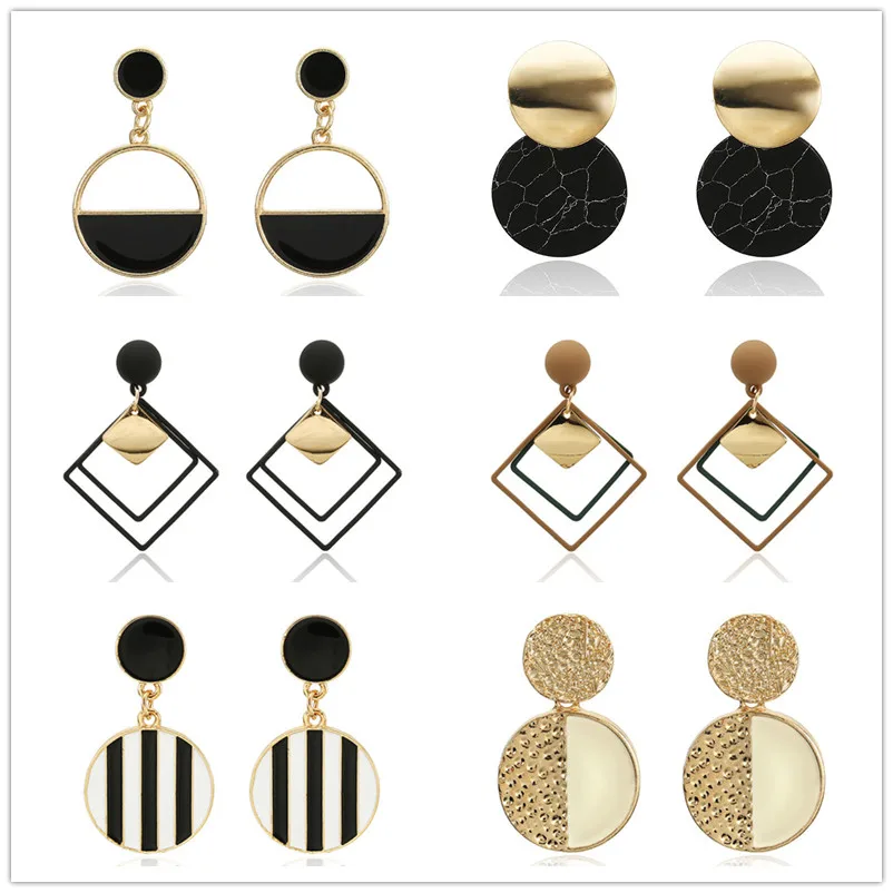 2019 Retro women's fashion statement Round Dangle Earrings for wedding party Christmas gift wholesale