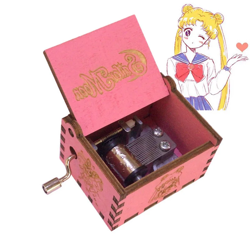 

Anime Sailor Moon Comic Cartoon Locket Wooden Hand-Crafted Musical Box Christmas Halloween Gift Birthday Gift