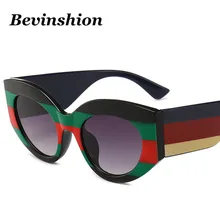 Брендовые итальянские дизайнерские роскошные солнцезащитные очки с кошачьим глазом для женщин Трехцветная оправа солнцезащитные очки Feamel Vanguard Радужный цвет крутые сексуальные винтажные