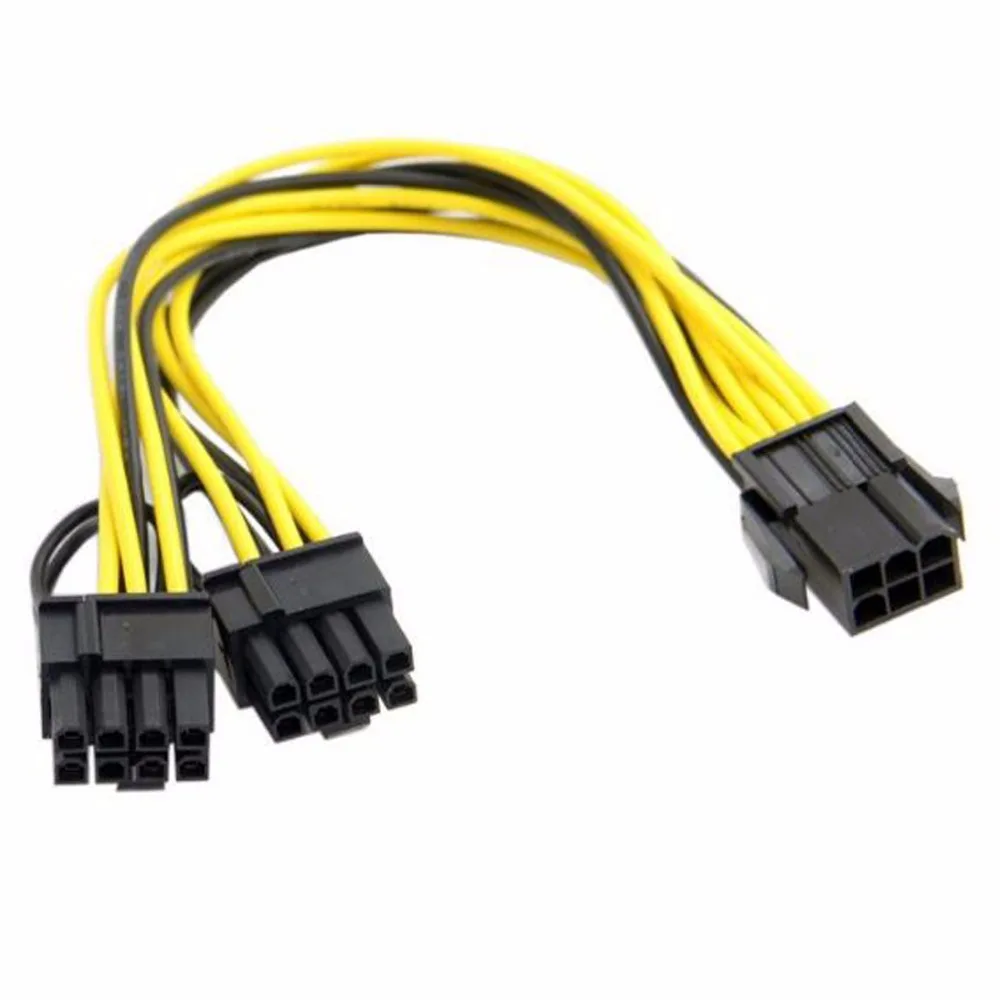 5pcs Power Supply Cables 6pin to double 8pin 6P to double 6+2 graphics