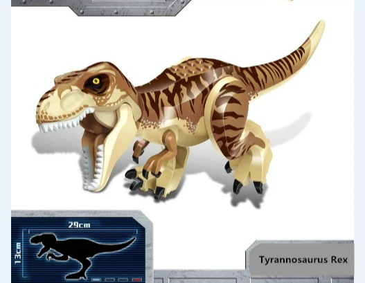 Динозавр Юрского периода DIY Building Block Tyrannosaurus собраны творческие детские игрушки с головоломки строительные блоки подарок - Цвет: Оранжевый