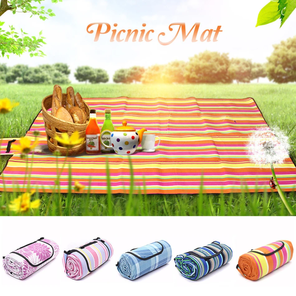 150*200cm Waterproof Foldable Outdoor Mat Picnic Mat Plaid Beach