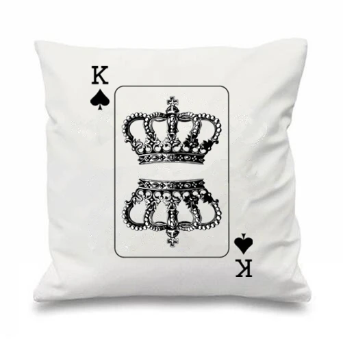 Novelty King Card Cushion Cover Royal Crown Throw Pillow Case Novelty King Card Cushion Cover Royal Crown Throw Pillow Case Car Decorative Cushions Covers Sofa Room Home Decor 18 In From
