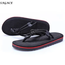 SAGACE/Новинка года; летние модные мужские вьетнамки; пляжные сандалии для мужчин; тапочки на плоской подошве; нескользящая обувь; сандалии больших размеров; Pantufa#30