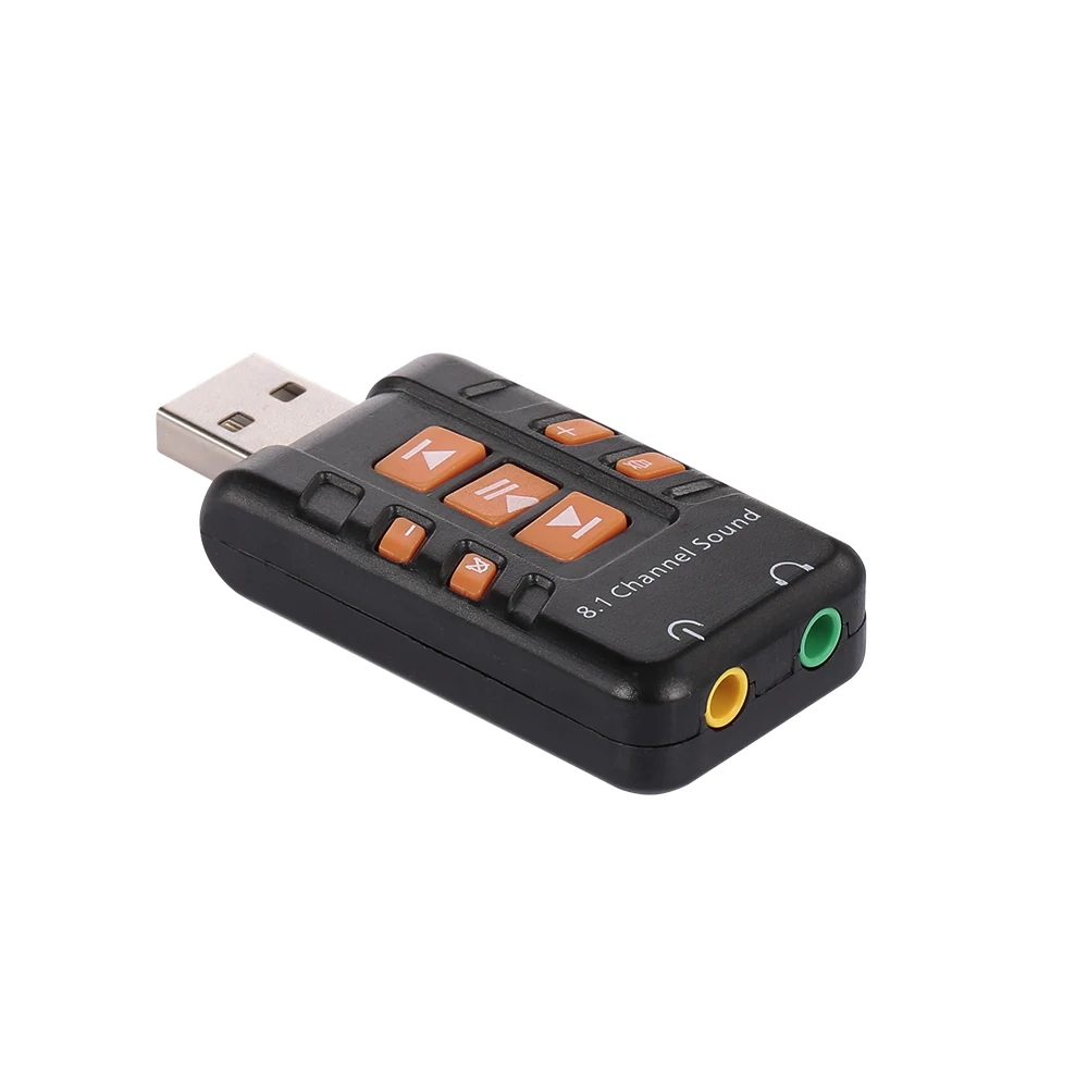 USB звуковая карта 8,1 канальный виртуальный аудио адаптер Усилитель белый черный звуковые карты для ПК компьютера