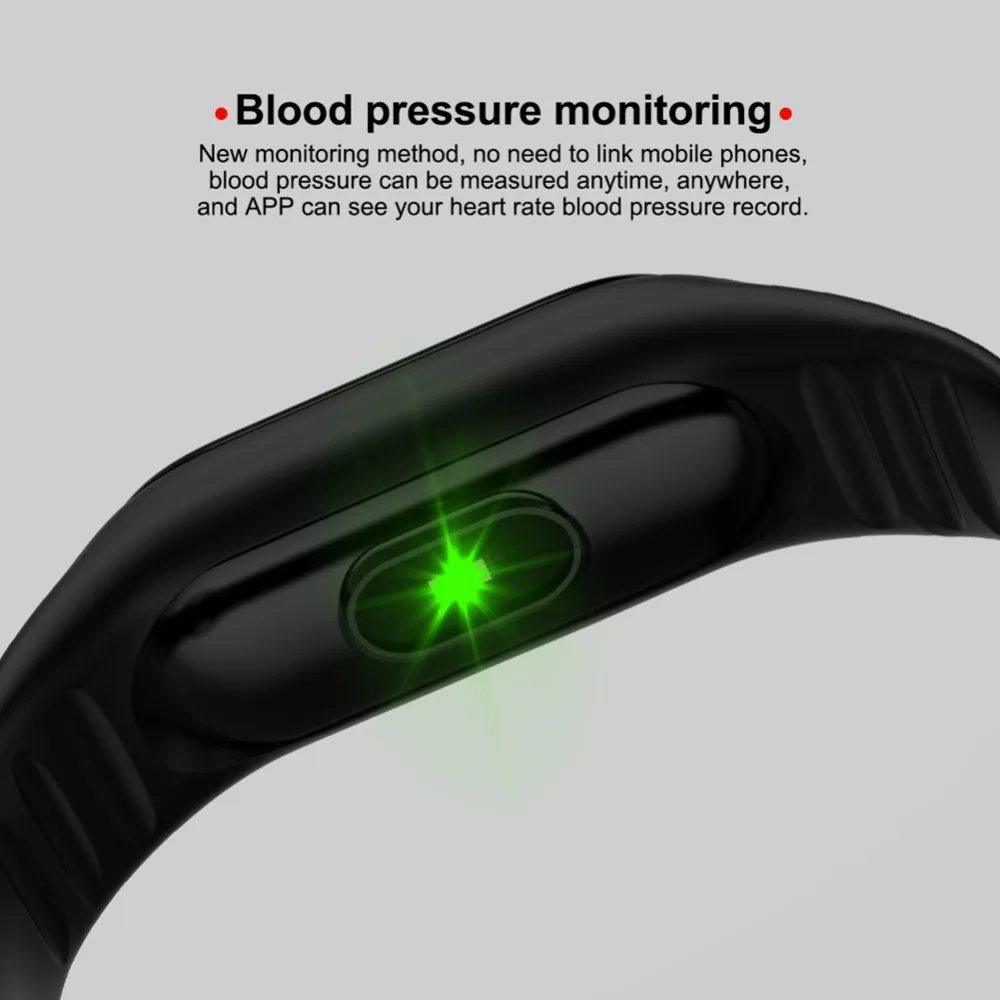 Hangrui M3 Plus Smart Bracelet Blood Pressure Monitor Sport Waterproof Smart Band Fitness Tracker Smart Wristband PK mi band 3   (2)