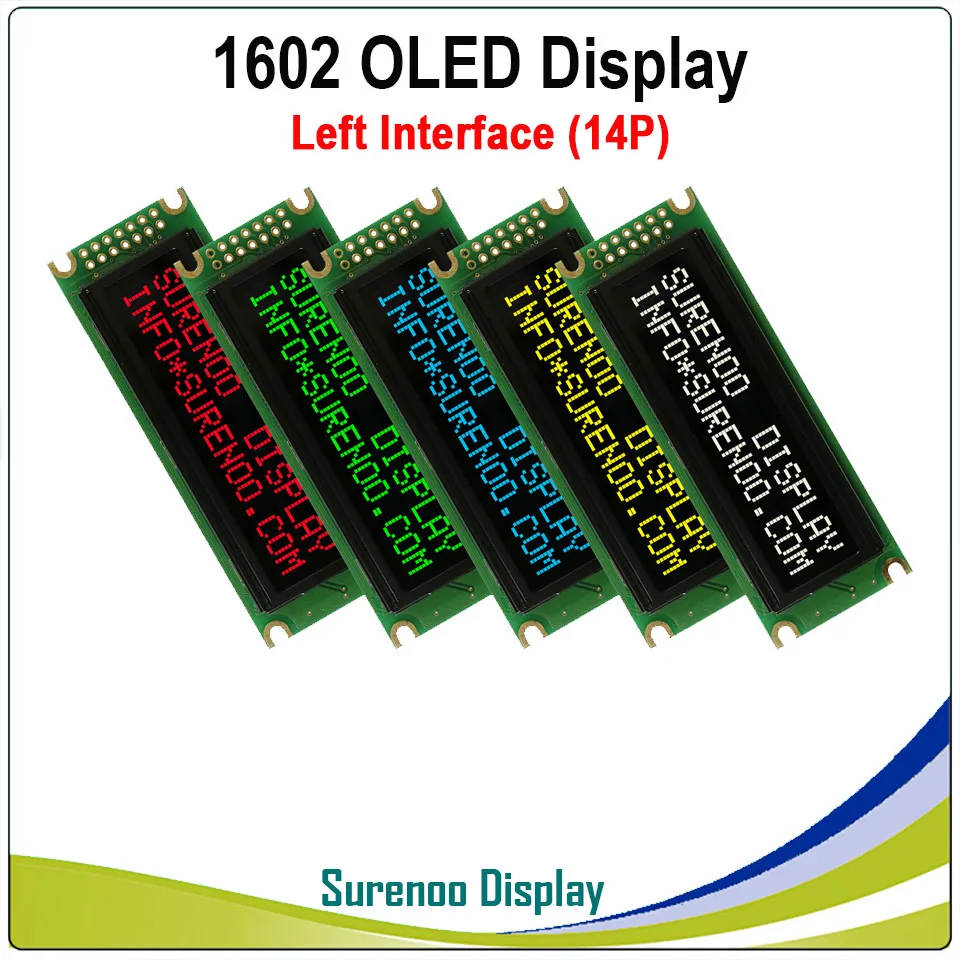 Real OLED Display, Left Parallel Interface Compatible with 1602 162 16*2 Character LCD Module Display LCM Screen build-in WS0010 afbeelding
