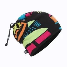 Новая осенне-зимняя Флисовая теплая мужская шапка, ветрозащитная вязаная шапка для катания на лыжах с геометрическим принтом, велосипедная шапка, грелка для шеи, унисекс, маски для лица