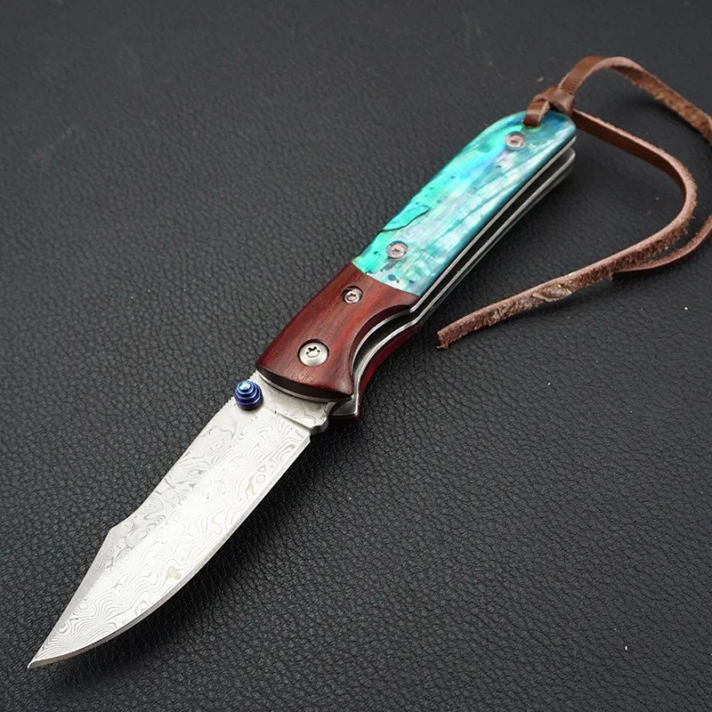 

Folding Knife Damascus Blade Survival Camping Hunting Knives Pocket Outdoor Knife EDC Tools Man Gift