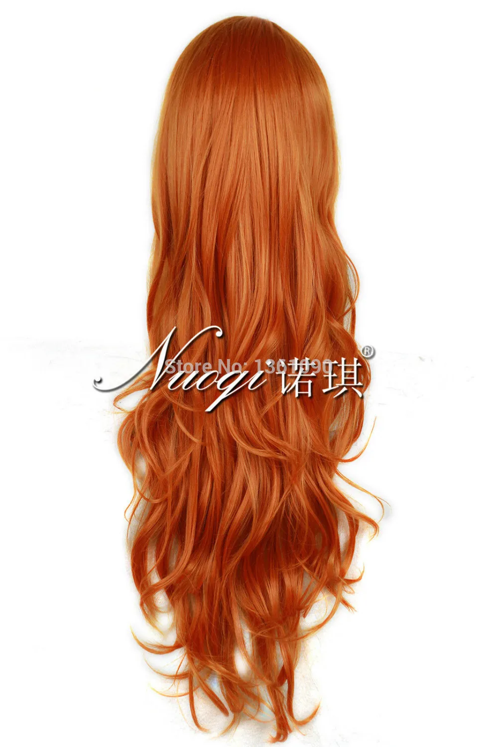N430 длинные Orange красный вьющиеся Волосы Аниме Синтетический Парик Косплей|wig