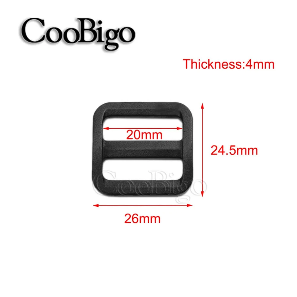 20 шт 3/"(20 мм) красочные пластиковые трехскользящие слайдеры Регулируемая пряжка для ошейника, рюкзака, ремня, сумки, запчасти, аксессуары