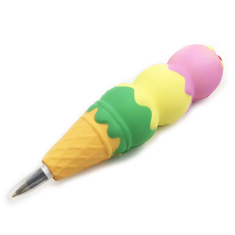 Кавайный мягкий карандаш кепки медленно расправляющиеся мягкие игрушки Единорог Рог панда совок для мороженного держатель ручки студентов канцелярские Gfit игрушки - Цвет: Ice cream scoop