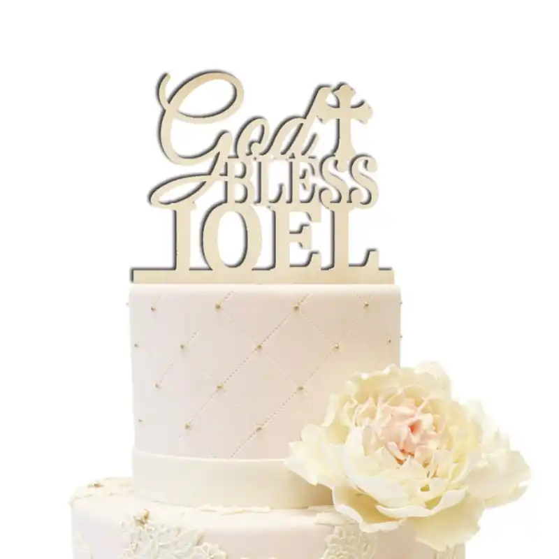 God Bless Family Wedding Cake Toppers Christening Customised Last