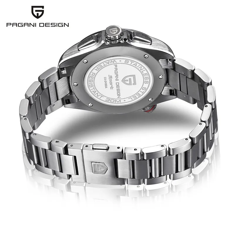 PAGANI DESIGN Luxury Brand Sport Watches Quartz Stainless Steel Full Watch Men's Watch / CX-2492C