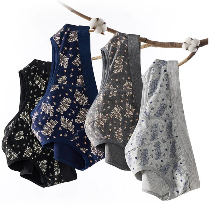 

4pcs/lot Comfortable and breathable Men's underwear 100% Cotton Mens Briefs Plus Size Men Underwear Panties M-5XL Men's Panties