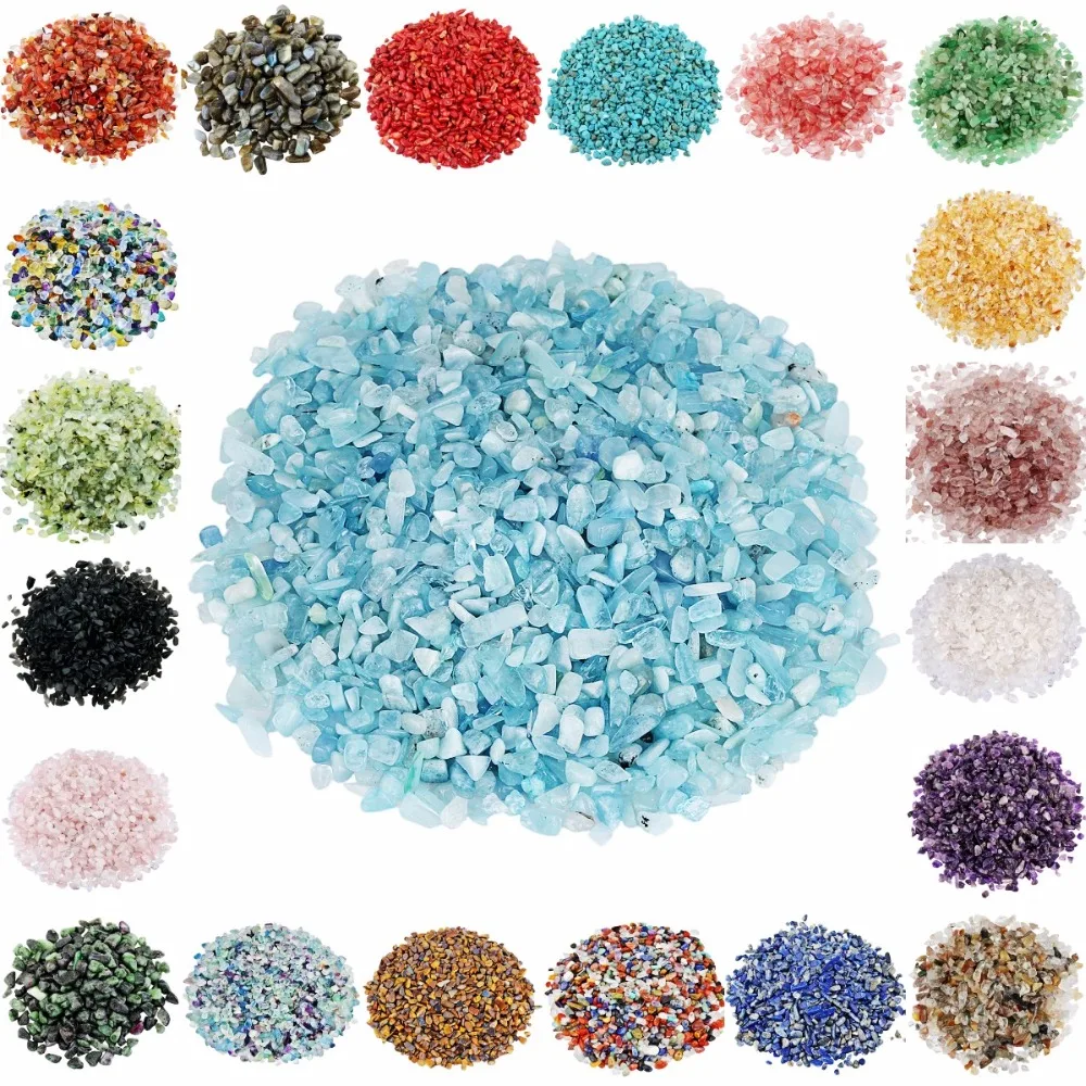 

Natural Tumbled Chips Stone Crushed Pieces Irregular Shaped Stones 1Pound(About 460 Gram)