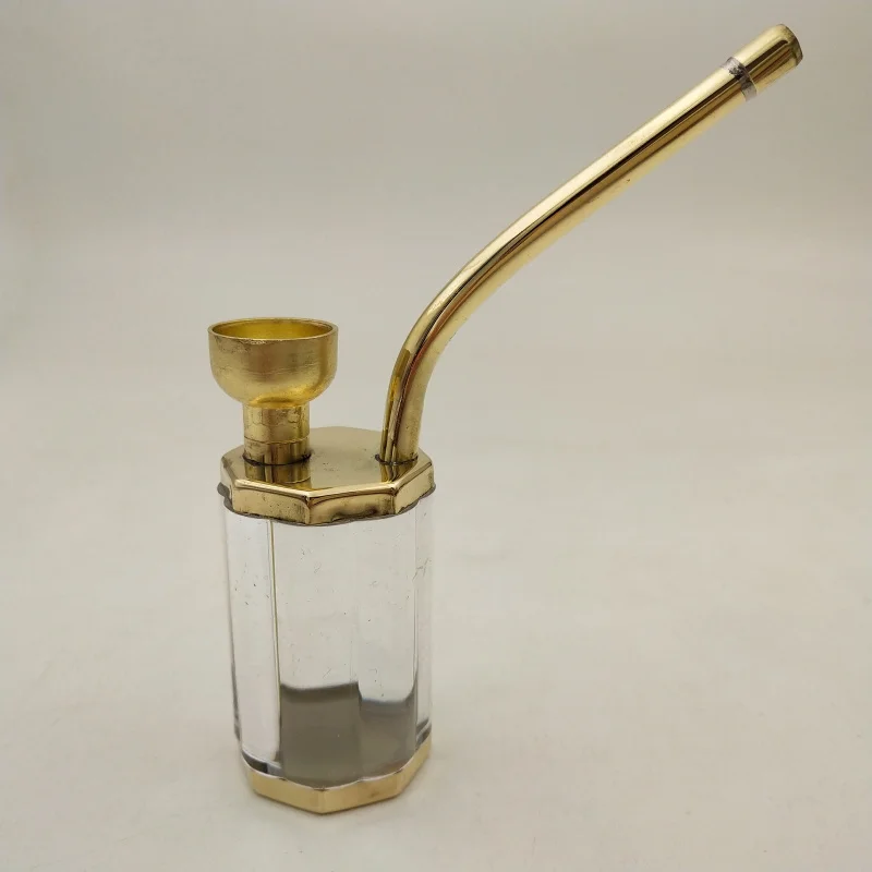 

New 1pcs Coppery Water Smoking Pipe Filter Golden cigarette Holder filter gift mini Hookah Free shipping ky81