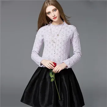 

Fashion Winter Knitted Sweater Blouse for women 2018 Spring Long Sleeve Hollow Out Tops Shirts Sweater Blouse Casual Slim Top