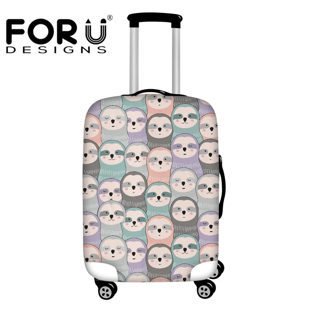 FORUDESIGNS/эластичный плотный багажный чехол для багажника, чехол с рисунком ленивеца, чехол для 18-30 костюмов, защитный чехол, аксессуары для путешествий - Цвет: HX574