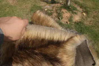 

Fashion Lion wolf Plush animal wool fabric for coat textiles handmade patches Party Jacquard thick tissu sequin fabric A357