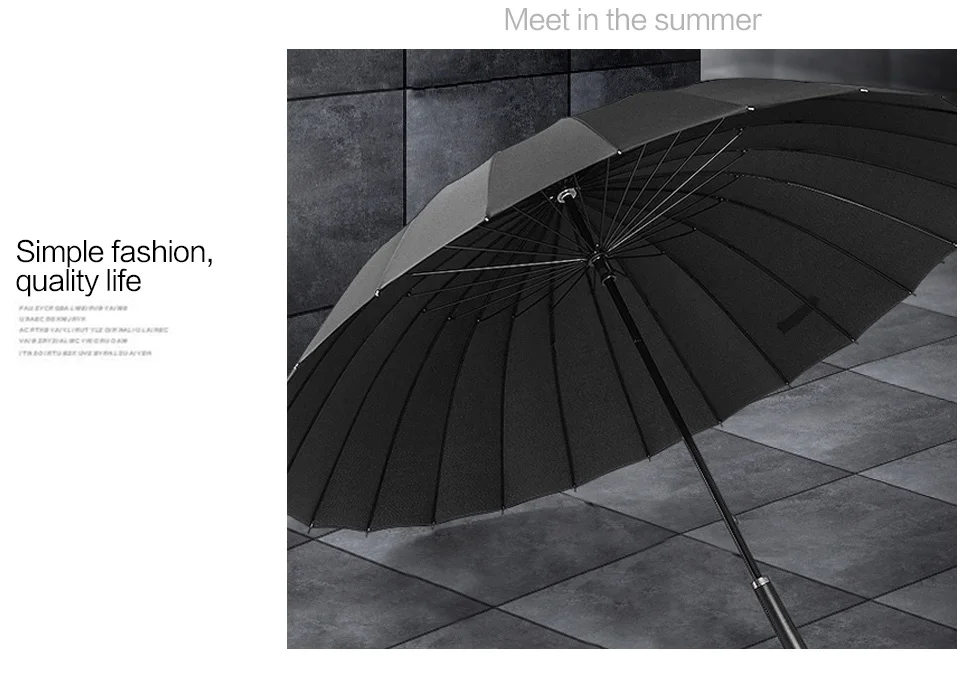 Long Handle Umbrella Male Female 111cm 24K Large Umbrella Windproof Man Woman Waterproof For Sunny And Rain  (2)